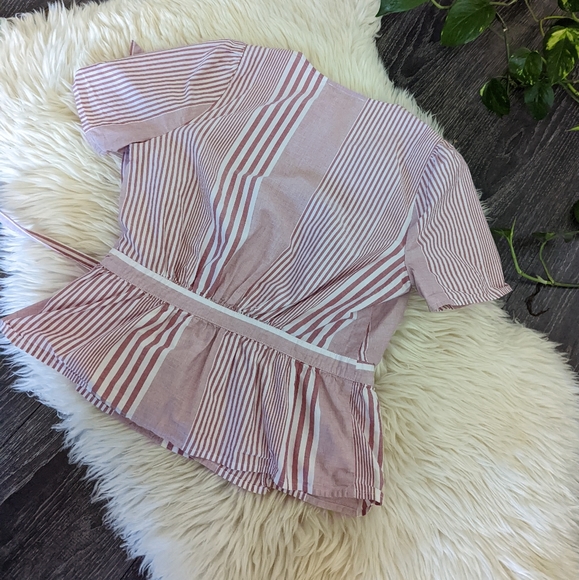 MADEWELL - Ruffle-Hem Wrap Top in Stripe Mix - Picture 11 of 15